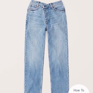 High rise Dad Jeans cross over